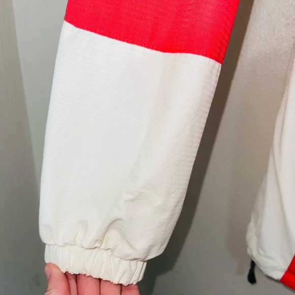 Columbia Peach & White Full Zip Windbreaker Hooded Jacket Medium Women’s - Picture 5 of 16